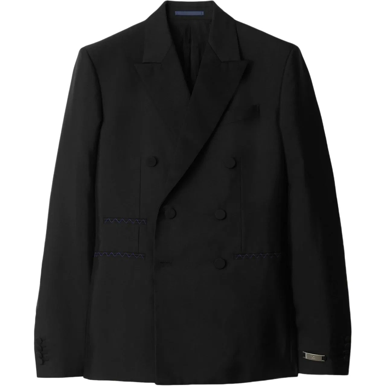 Блейзер Burberry из смесовой шерсти, кэжуал, черный