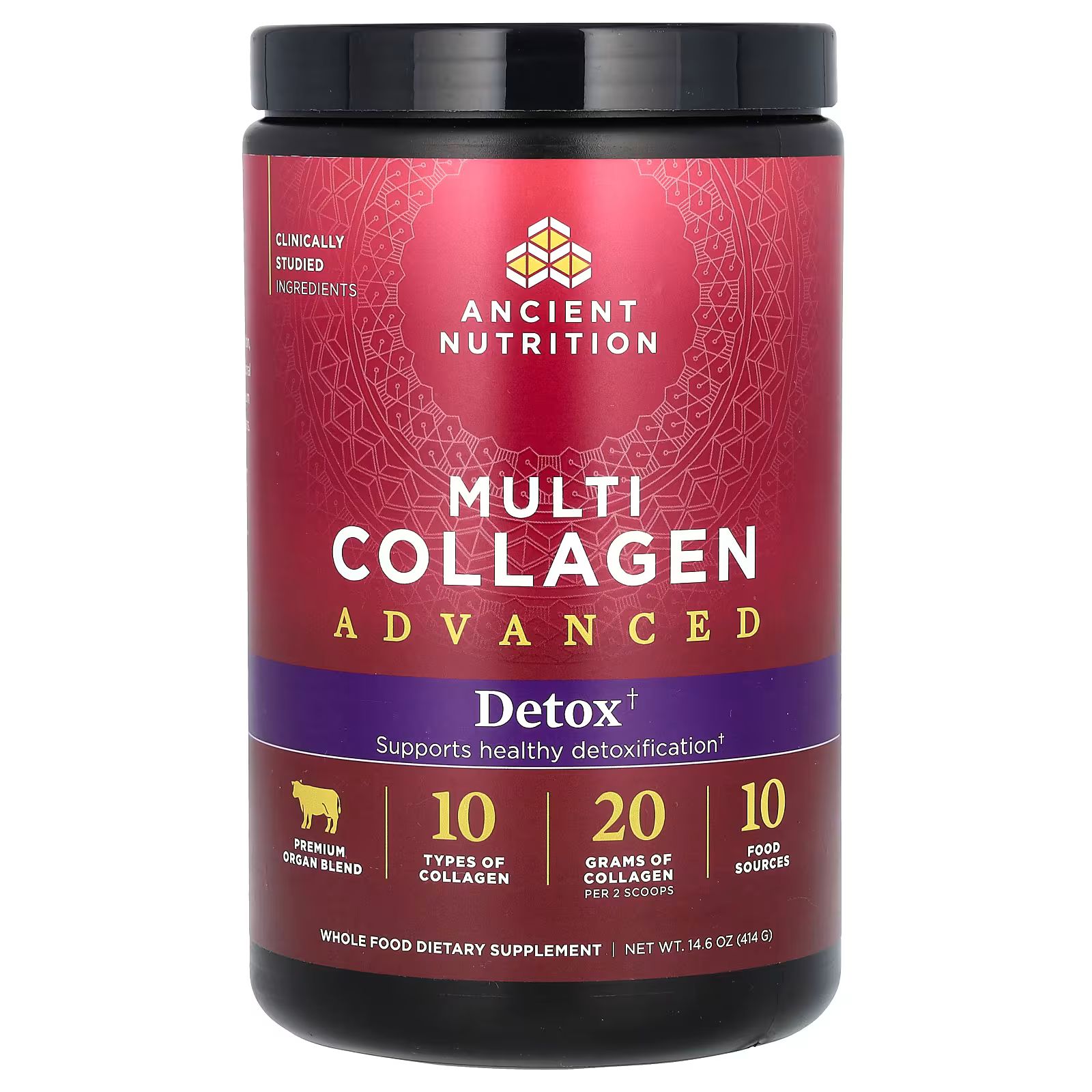 

Multi Collagen Advanced, Детокс, 14,6 унции (414 г) Ancient Nutrition