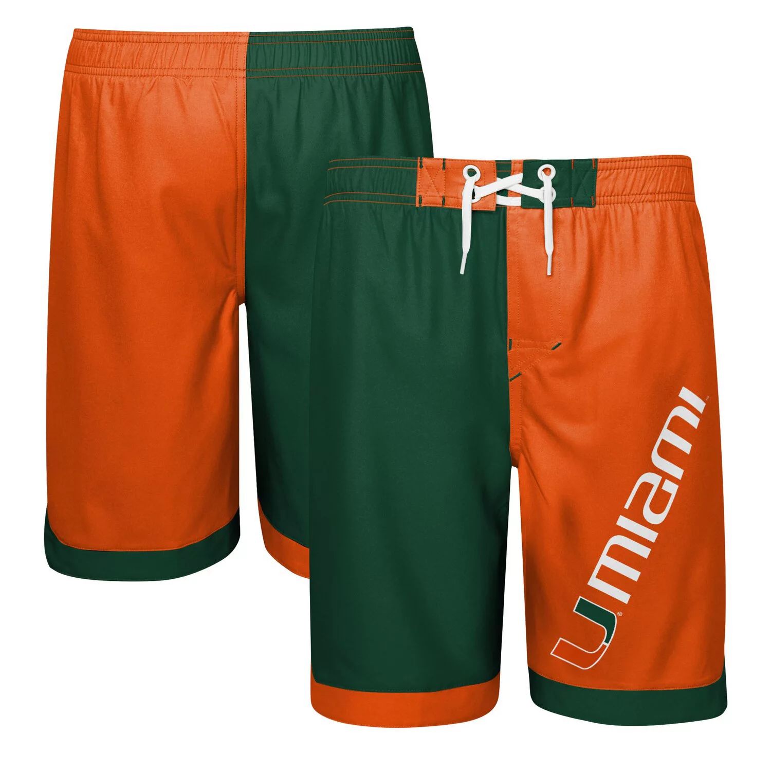 

Шорты для плавания Miami Hurricanes Conch Bay Outerstuff, зеленый/оранжевый