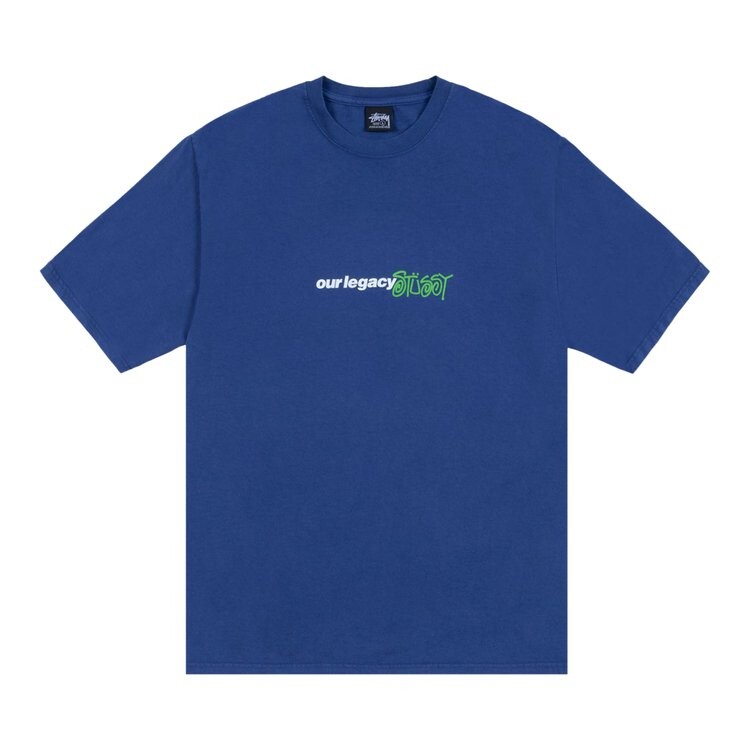 Футболка Stussy x Our Legacy Work Shop Sport Pigment Dyed 'Blueberry', синий — фото 2