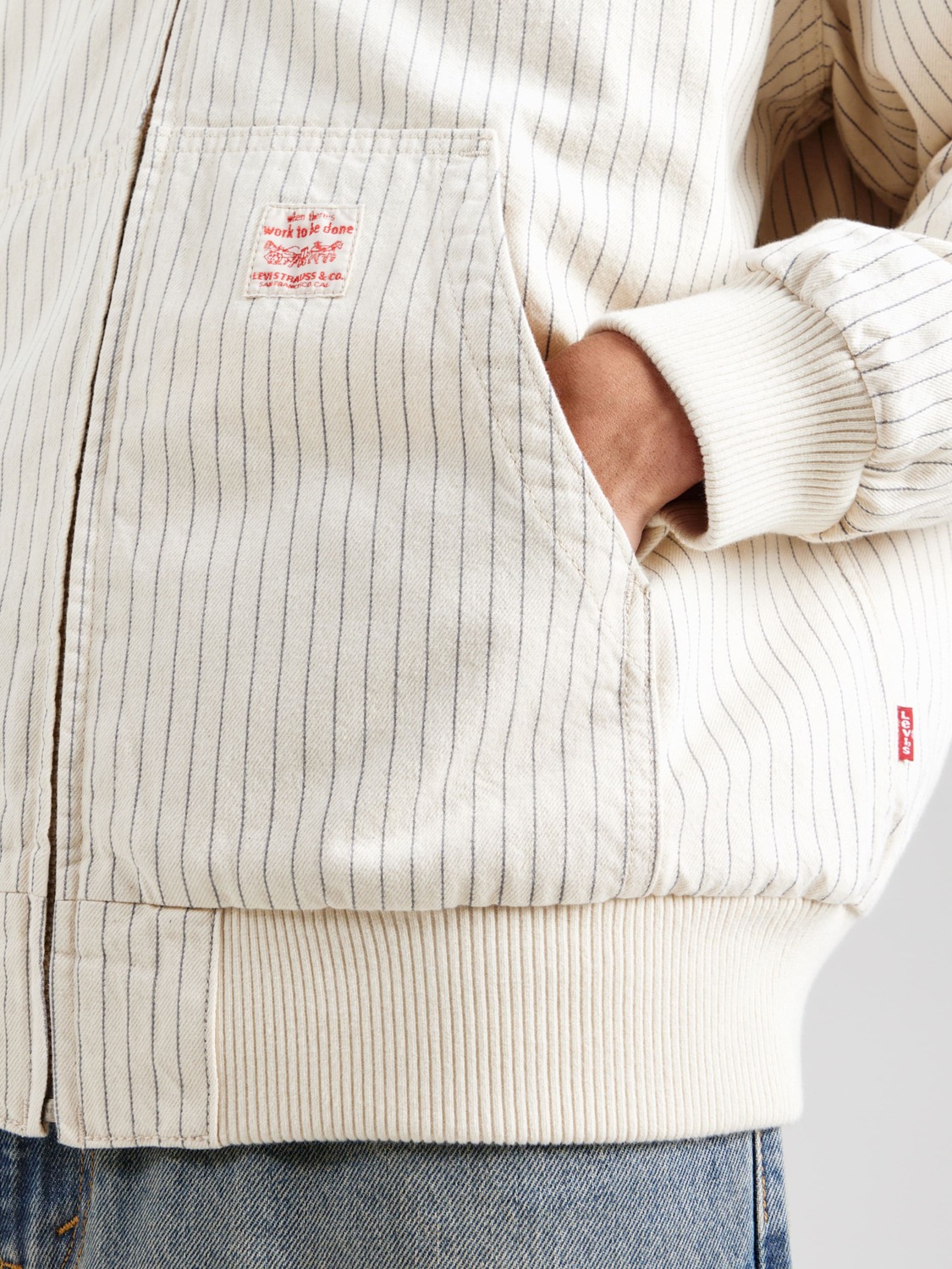 LEVI'S  Куртка межсезонная 'Potrero Denim Hoodie' в белом дениме — фото 2