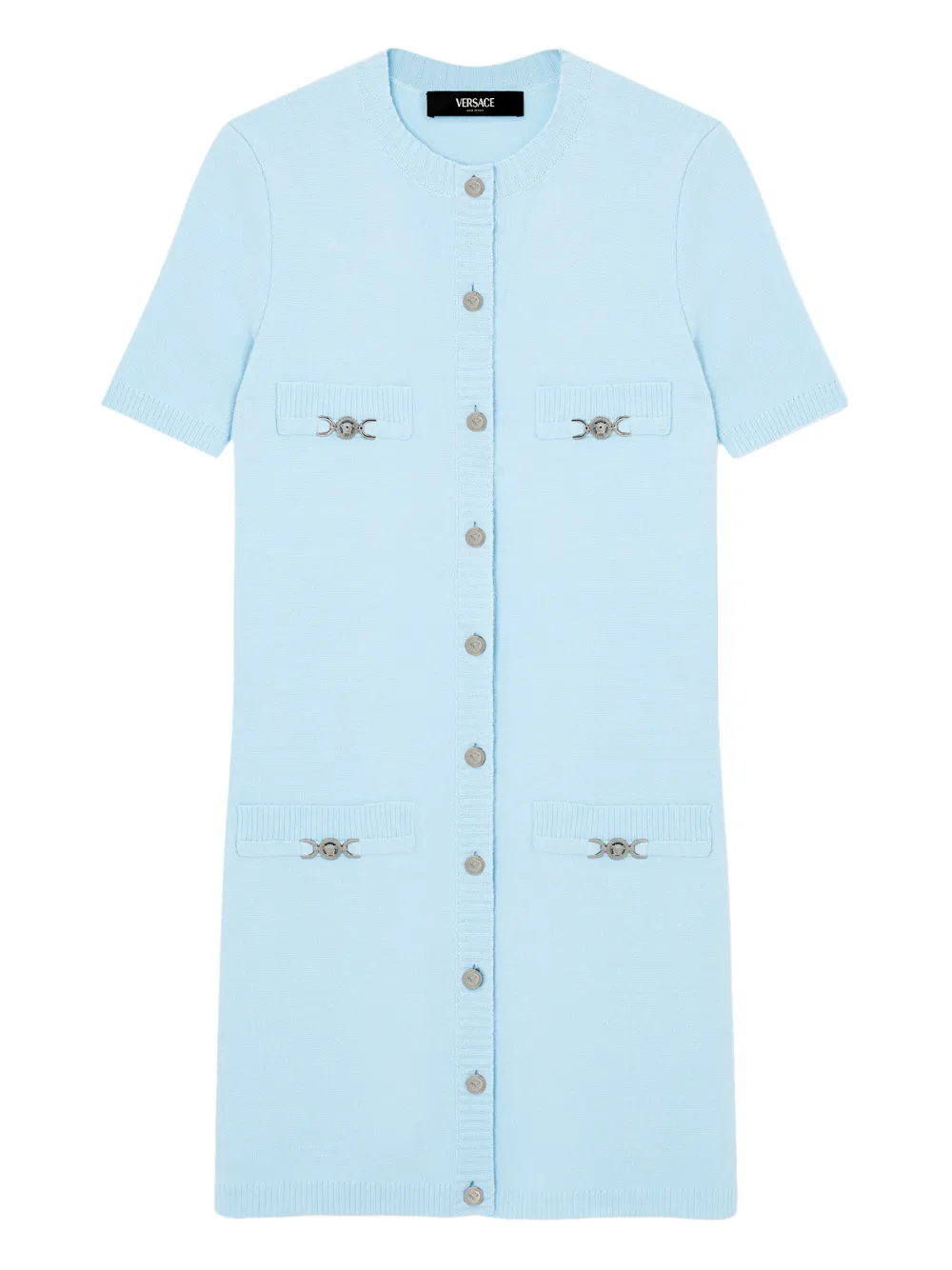 

Шерстяное платье мини Versace, синий