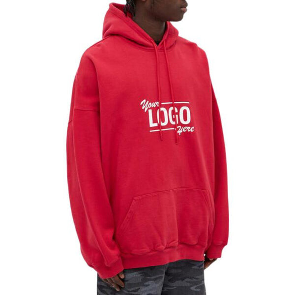 Толстовка your logo here popover hoodie 'raspberry white' Balenciaga, красный — фото 4