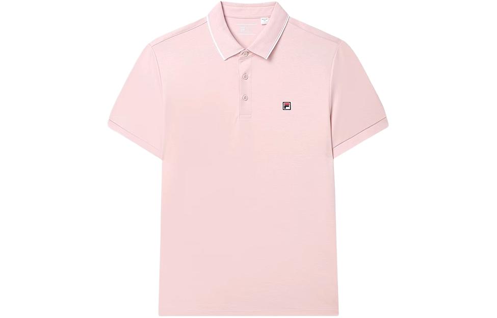 

Футболка поло мужская светящаяся розовая FILA, линлин пинк