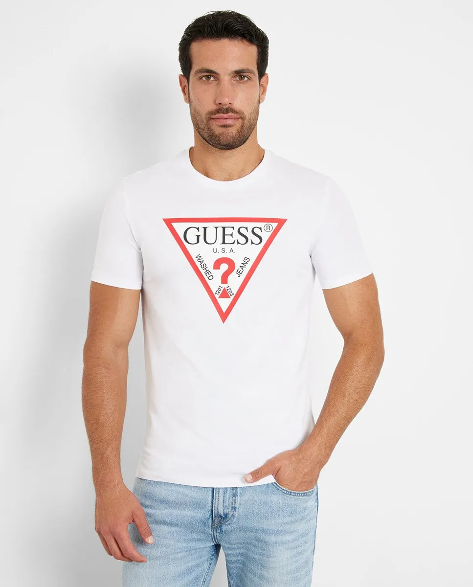 

Мужская футболка с логотипом спереди Guess, белый