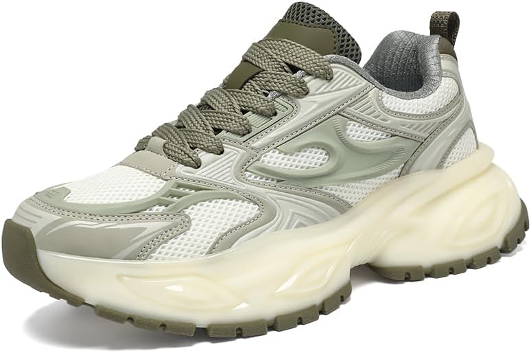 

Мужские серебристые модные кроссовки PILLUREN, папины туфли, для прогулок, повседневные, спортивные, массивная платформа