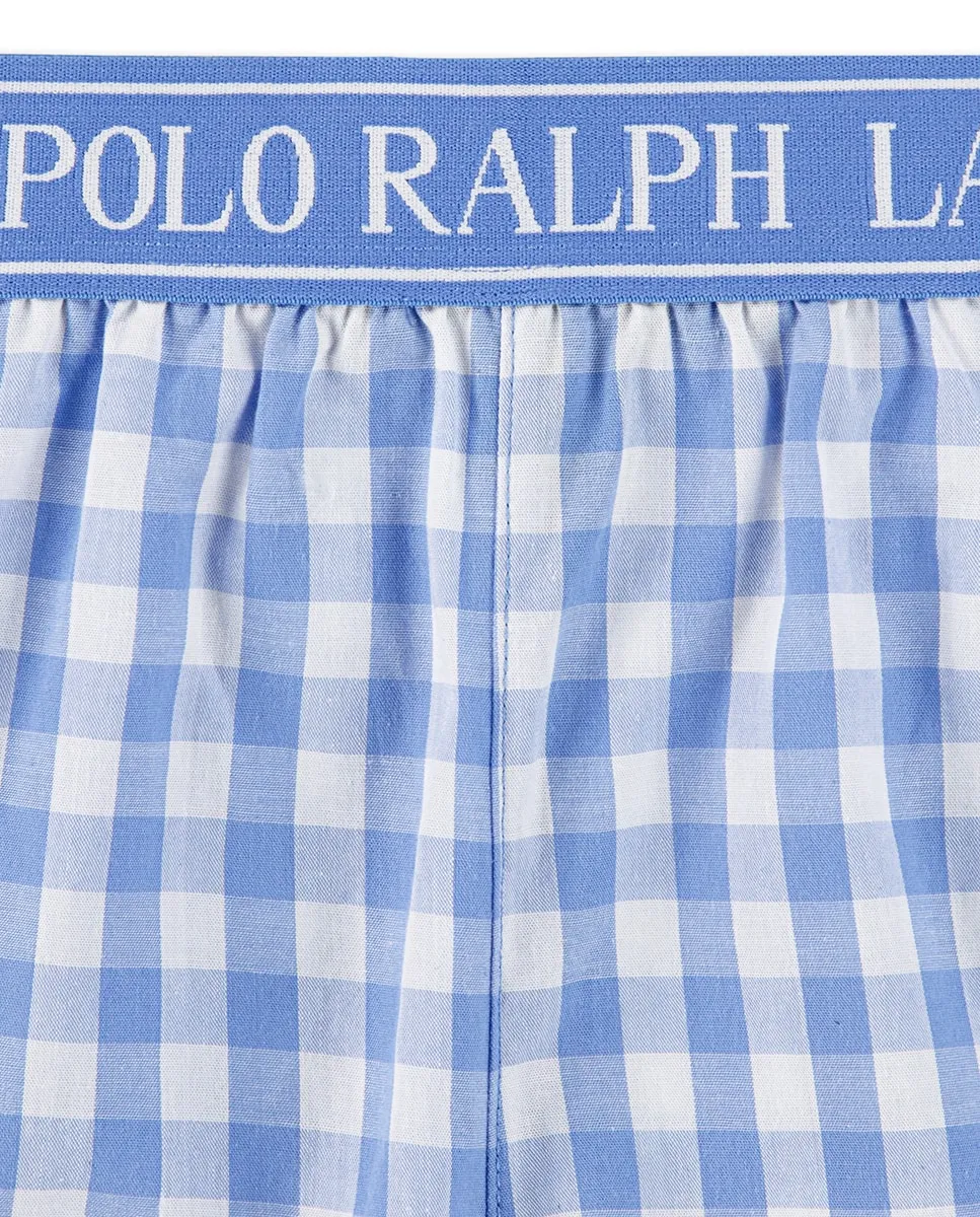 Короткая пижама с вязаным медведем для девочки Polo Ralph Lauren, синий — фото 3
