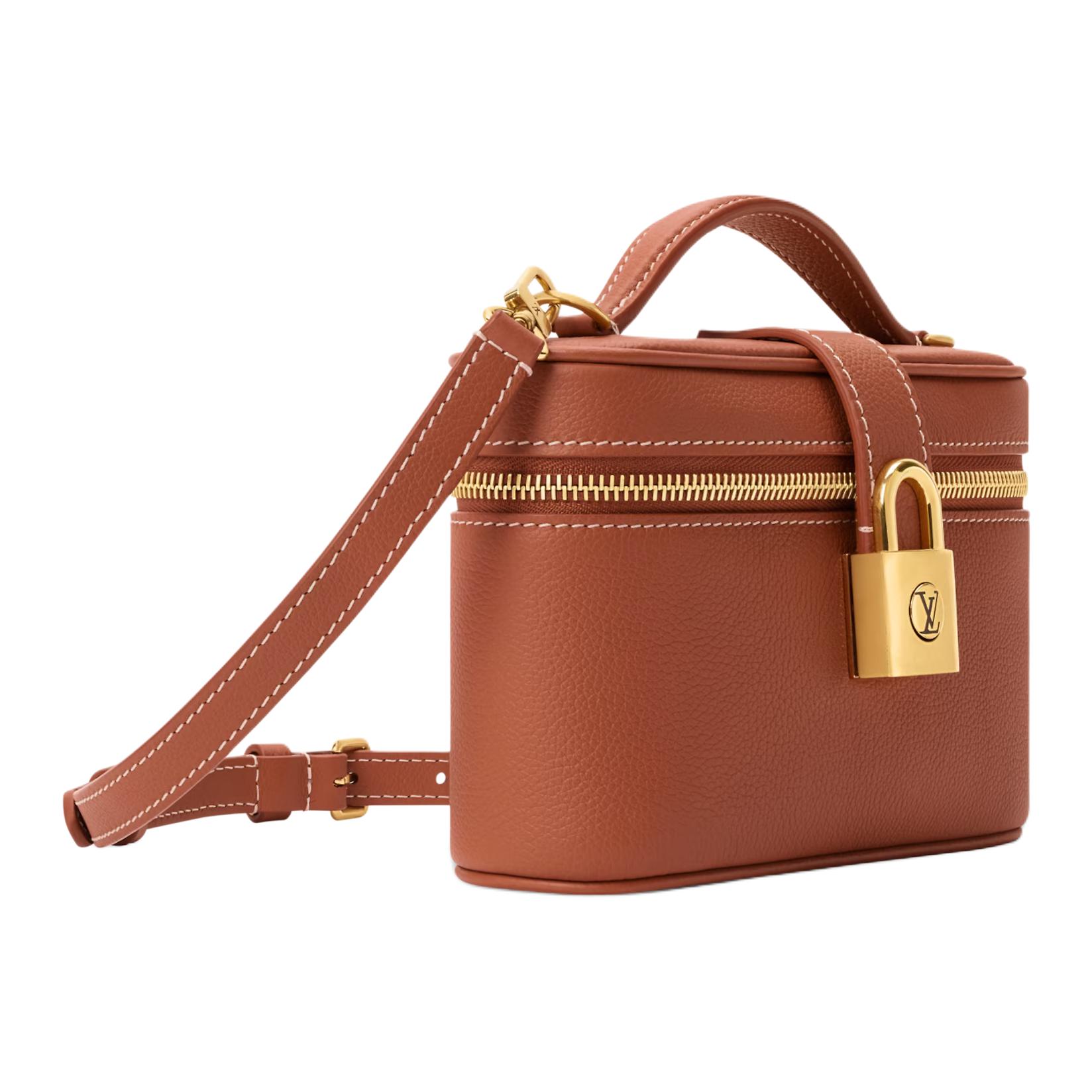 Косметичка Low Key Vanity из телячьей кожи, женская, цвет cognac LOUIS VUITTON, gift set(basic set+box+shopping bag) — фото 2