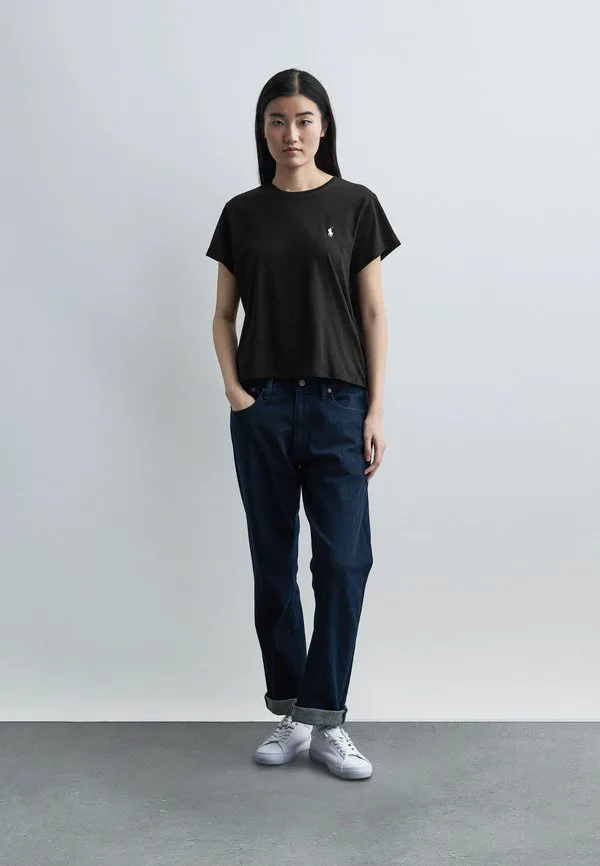 Классическая футболка с круглым вырезом, базовая футболка Polo Ralph Lauren, Black — фото 2
