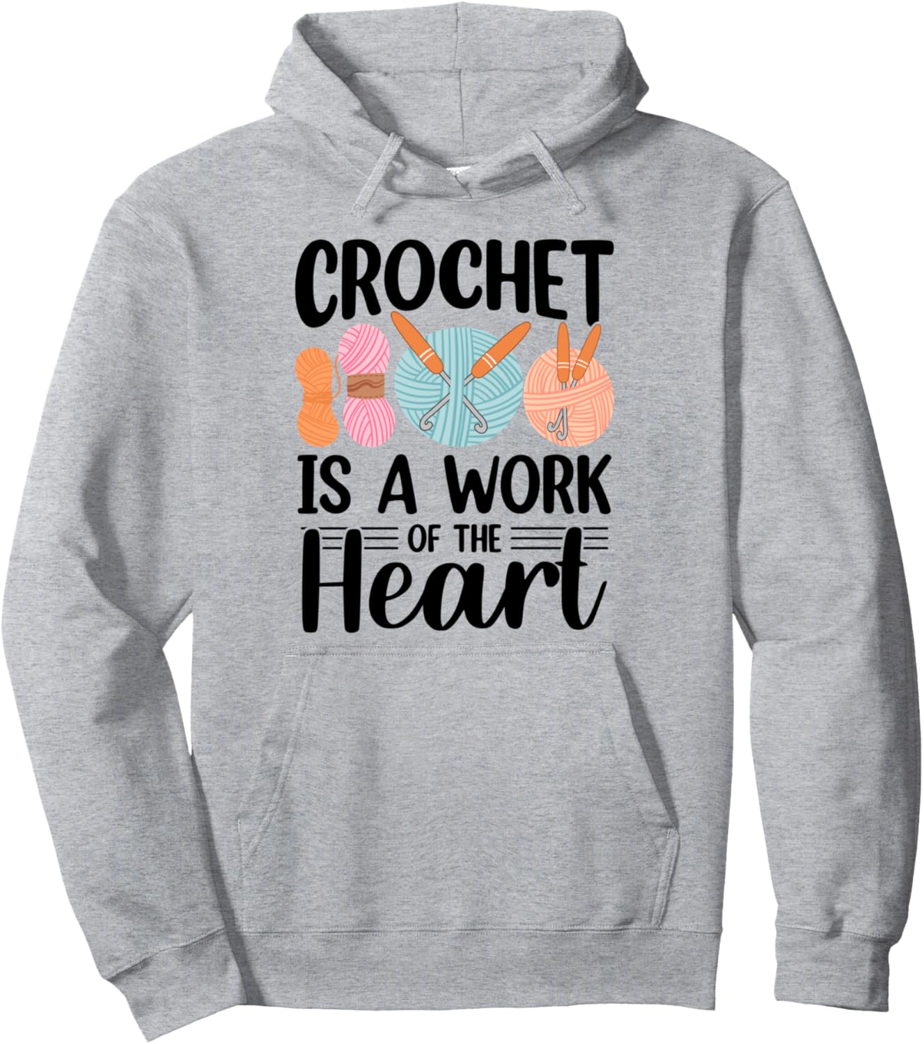 

Забавная толстовка для любителей вязания крючком с крючком для пряжи Crochet Crocheting Yarn Loop Hook Crocheter Lover, серый