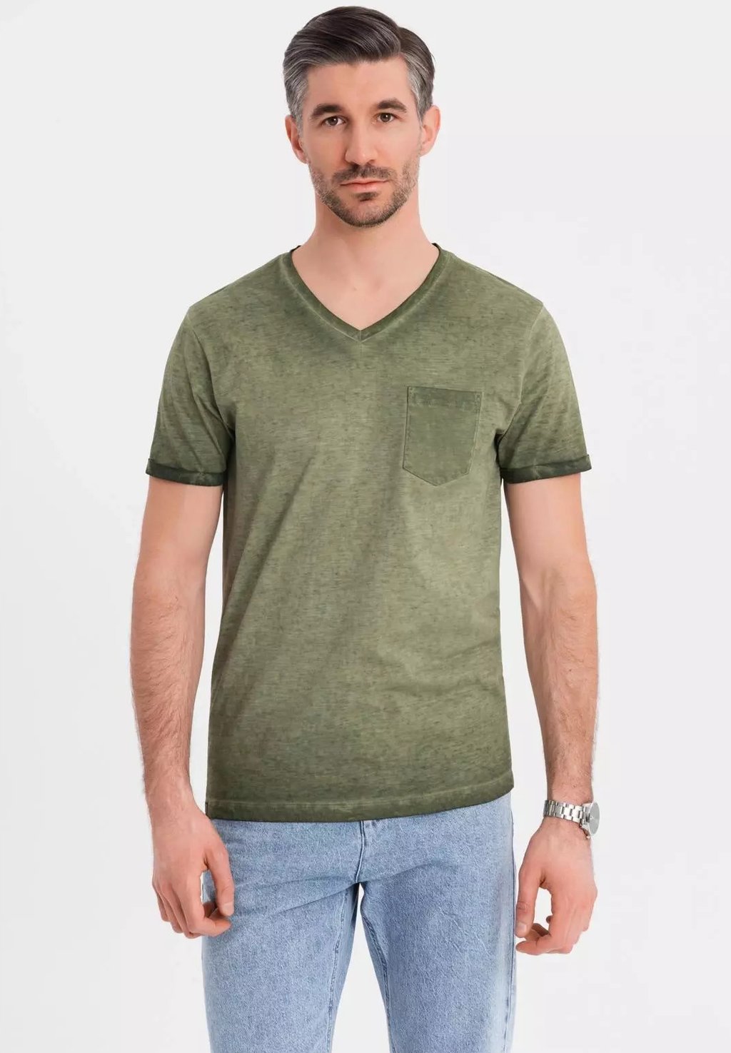 

Базовая футболка V-NECK Ombre, оливковый