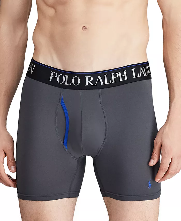 Мужские трусы-боксеры 3 шт. 4-D Flex Cool из микрофибры Polo Ralph Lauren, мультиколор — фото 3