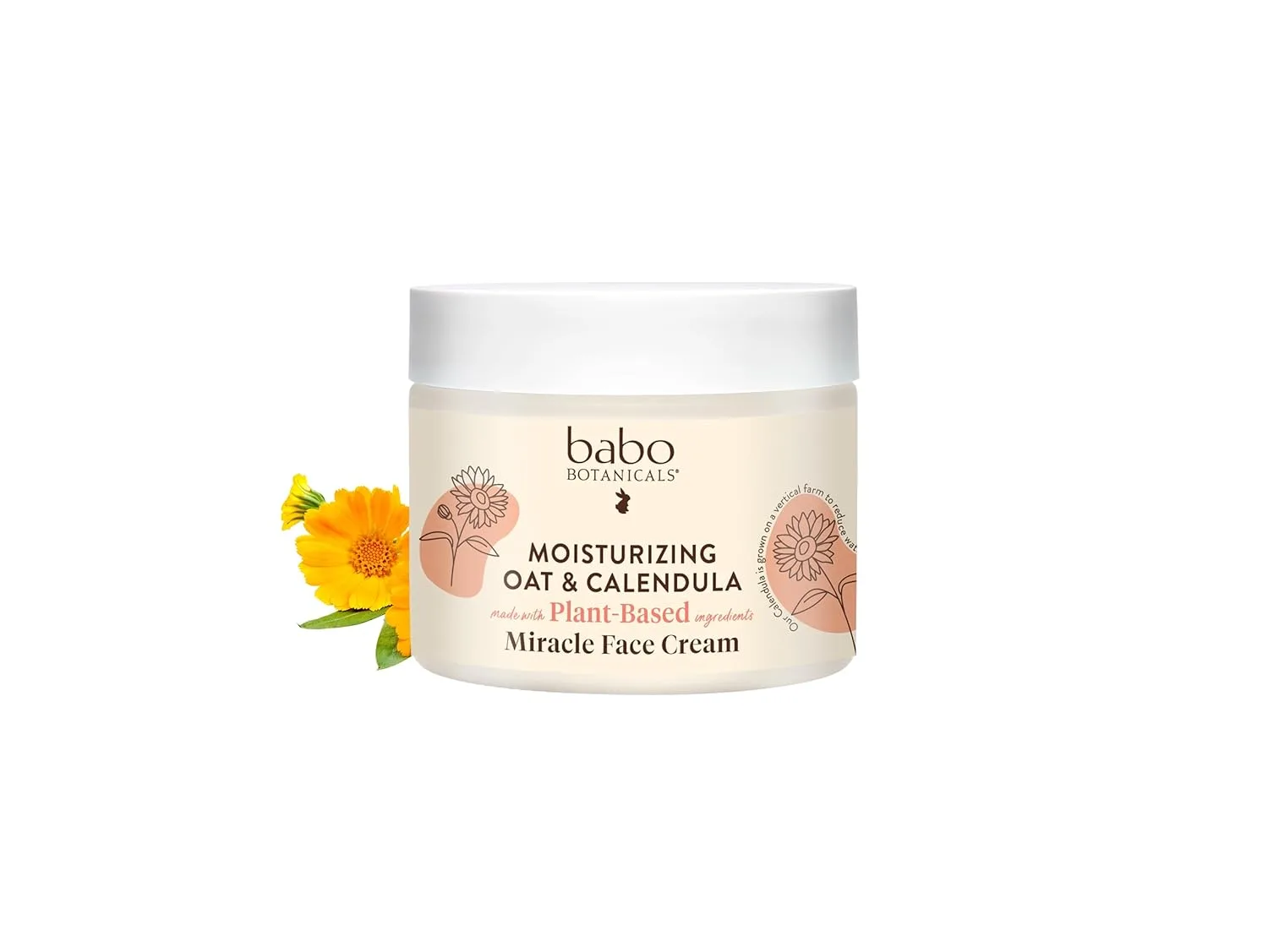Увлажняющий чудо-крем для лица Babo Botanicals с овсом и календулой - увлажнение маслом ши для сухой и чувствительной кожи - подходит для младенцев, малышей, детей и всей семьи - веганский продукт 56.70 г (1 шт.)