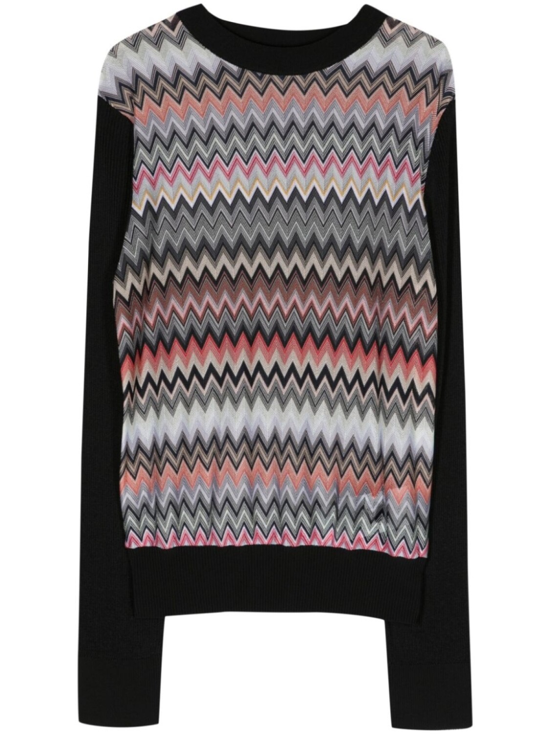 

Missoni топ в рубчик с узором зигзаг, черный