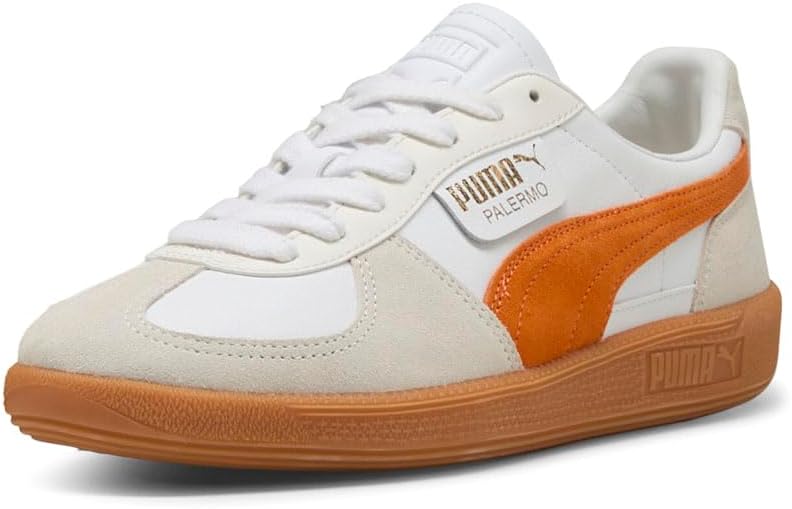 Мужские кроссовки PUMA Palermo из кожи с шнуровкой, повседневные - белые — фото 2