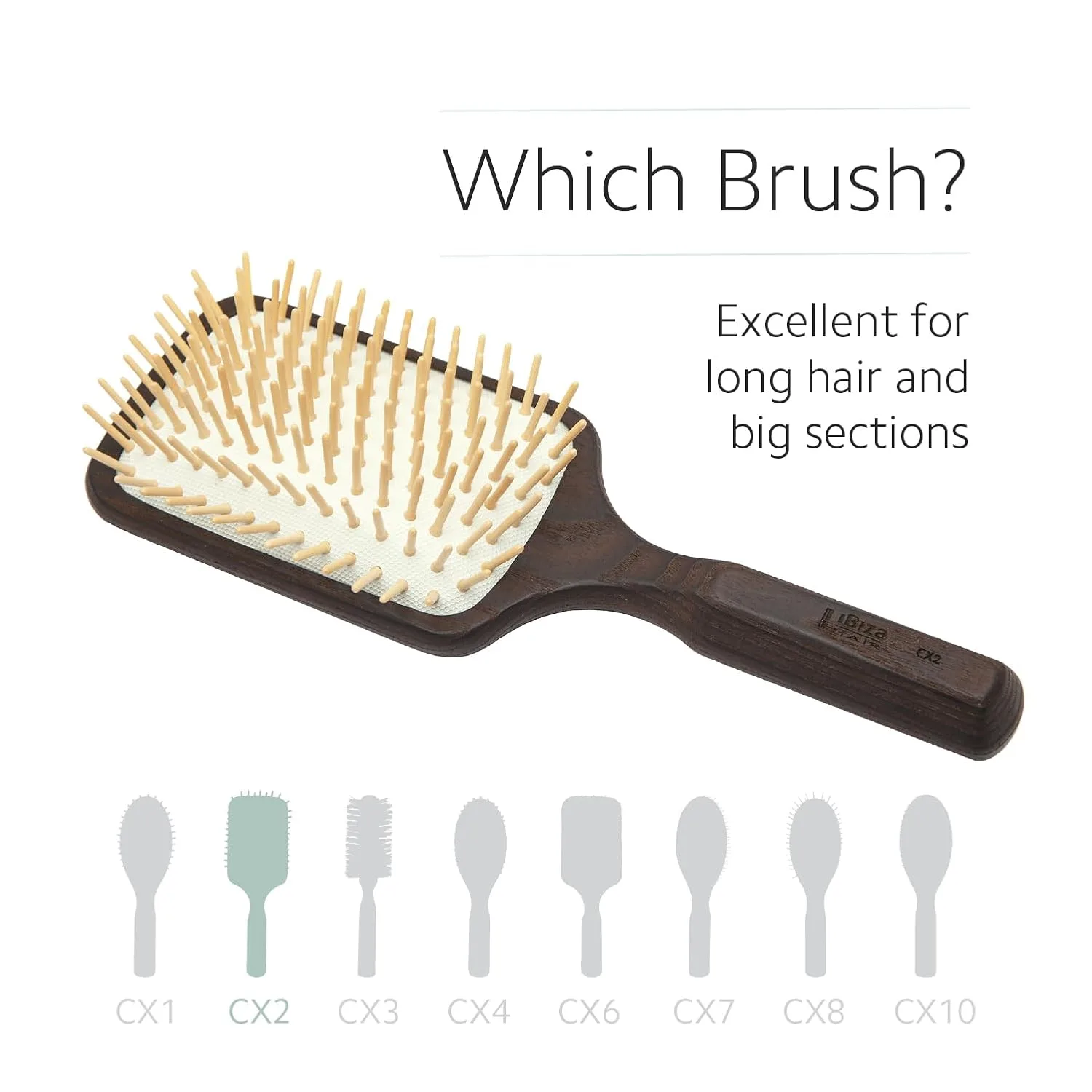 Профессиональные щетки для волос Ibiza Hair Professional CX Series: круглые, лопатообразные и овальные. 1 штука (1 шт.) — фото 4