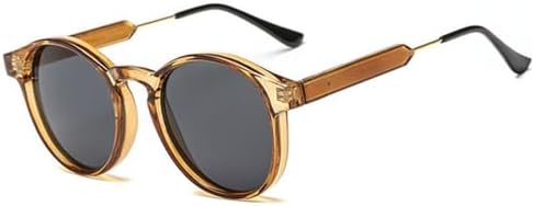 

Ретро круглые солнцезащитные очки 2026 года для женщин и мужчин, текстурированная круглая оправа, солнцезащитные очки с леопардовым принтом для женщин, модные солнцезащитные очки generic, C5 Light Brown Grey