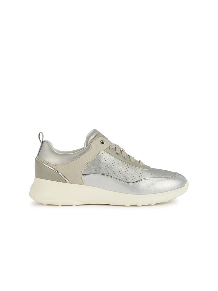 Кроссовки на шнуровке Geox, цвет silber/creme