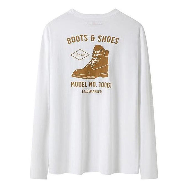 

Футболка shoe logo long sleeves t-shirt 'white yellow' Timberland, белый
