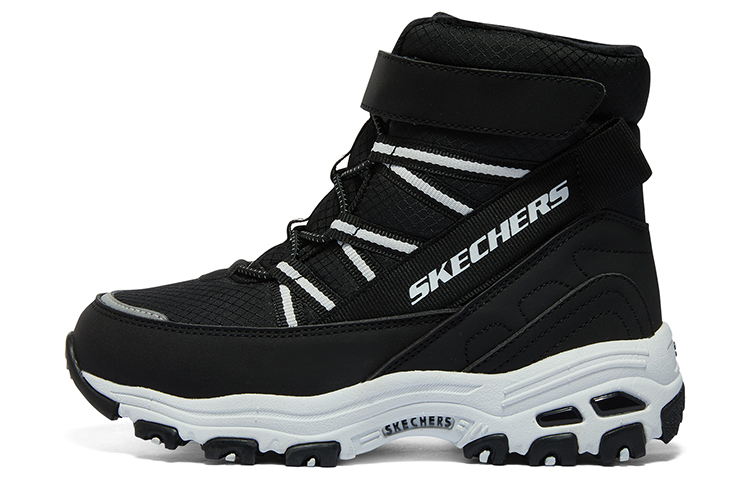 

Высокие детские уличные кроссовки Black White Skechers, черно-белые