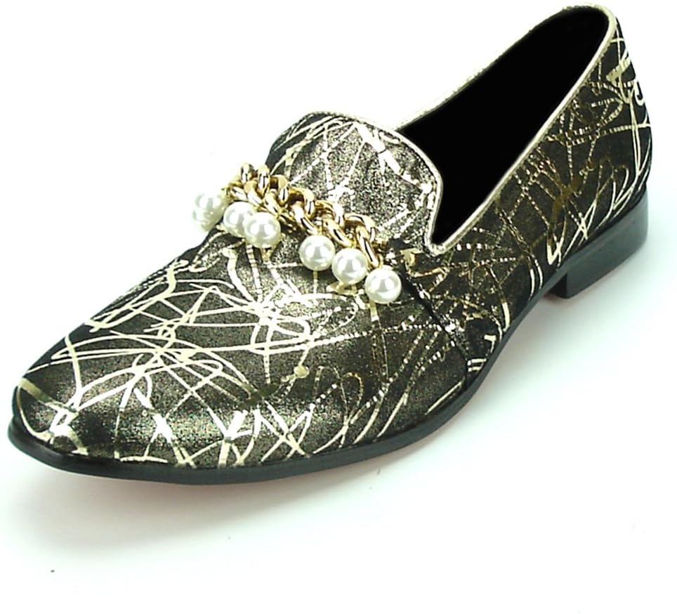 

Мужские кожаные лоферы Fiesso от Aurelio Garcia FI-7215 с цепочкой и жемчугом Fiesso By Aurelio Garcia, золотой