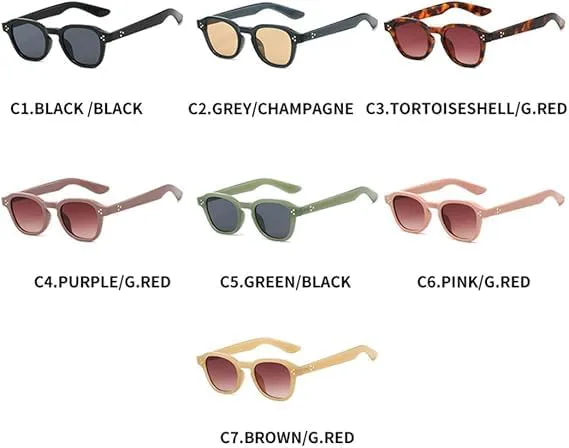 

Солнцезащитные очки для мужчин и женщин - защита UV400 - овальная оправа с заклепками, цветные линзы, для занятий спортом на открытом воздухе и вождения QWBSER, 3