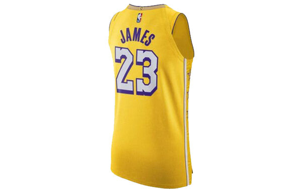 Спортивная футболка nba city limited jersey au player edition 2019-2020 los angeles lakers lebron james yellow Nike, желтый — фото 2