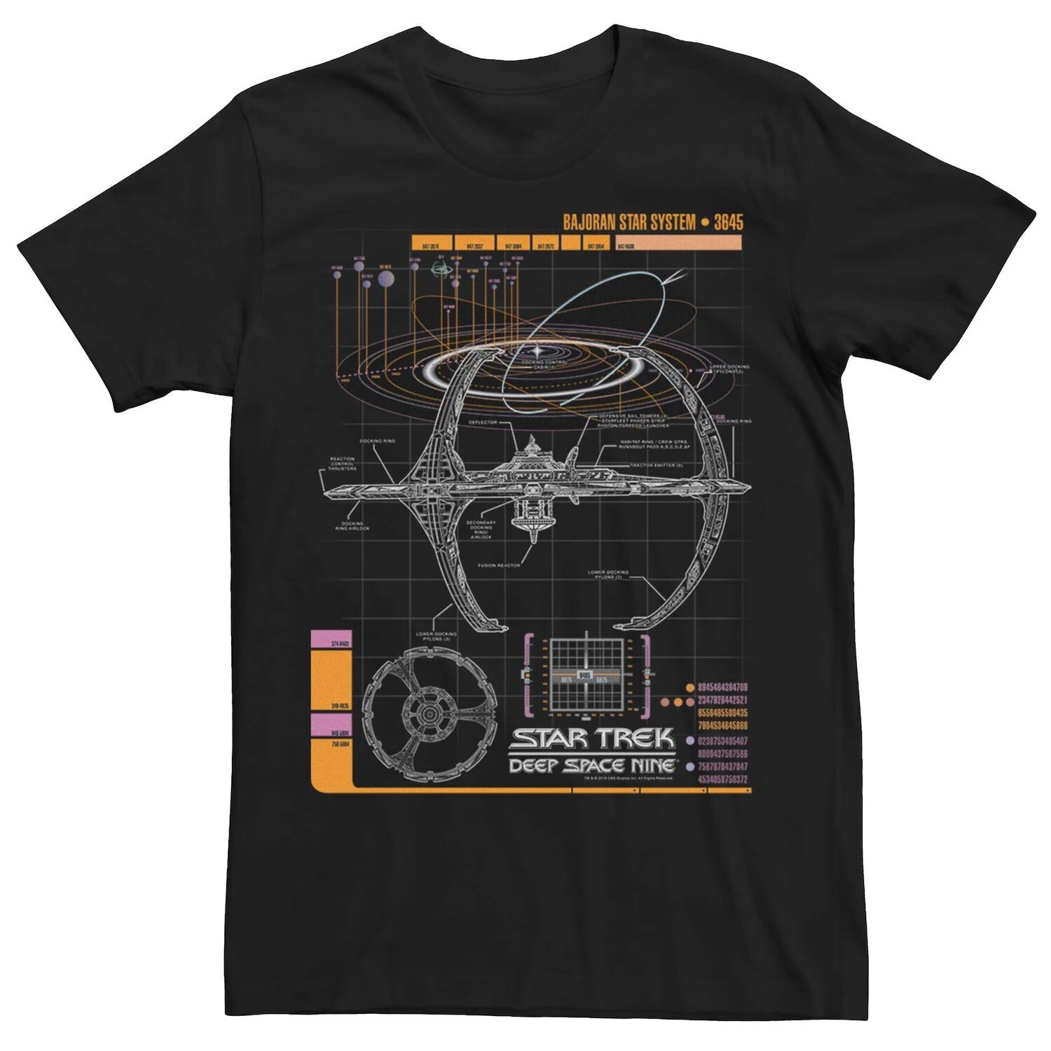 

Мужская футболка Star Trek DS9 Bajoran System Schematic Licensed Character