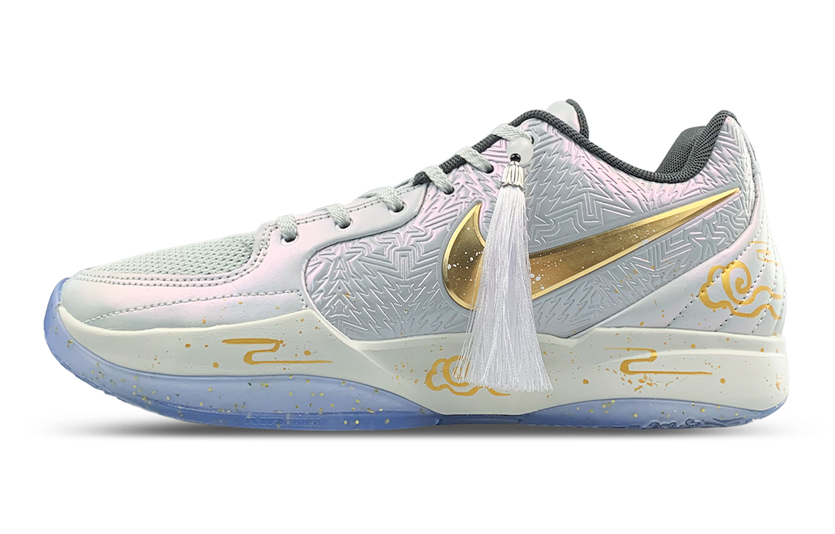 

Nike Баскетбольные кроссовки Ja 2 с низким верхом, амортизирующие, противоскользящие и износостойкие, мужские, белое золото