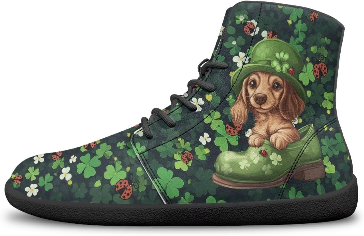 

Кроссовки ко Дню Святого Патрика для женщин и мужчин, высокие, минималистичные, спортивные тренажеры Bychecar, Dachshund Ladybug