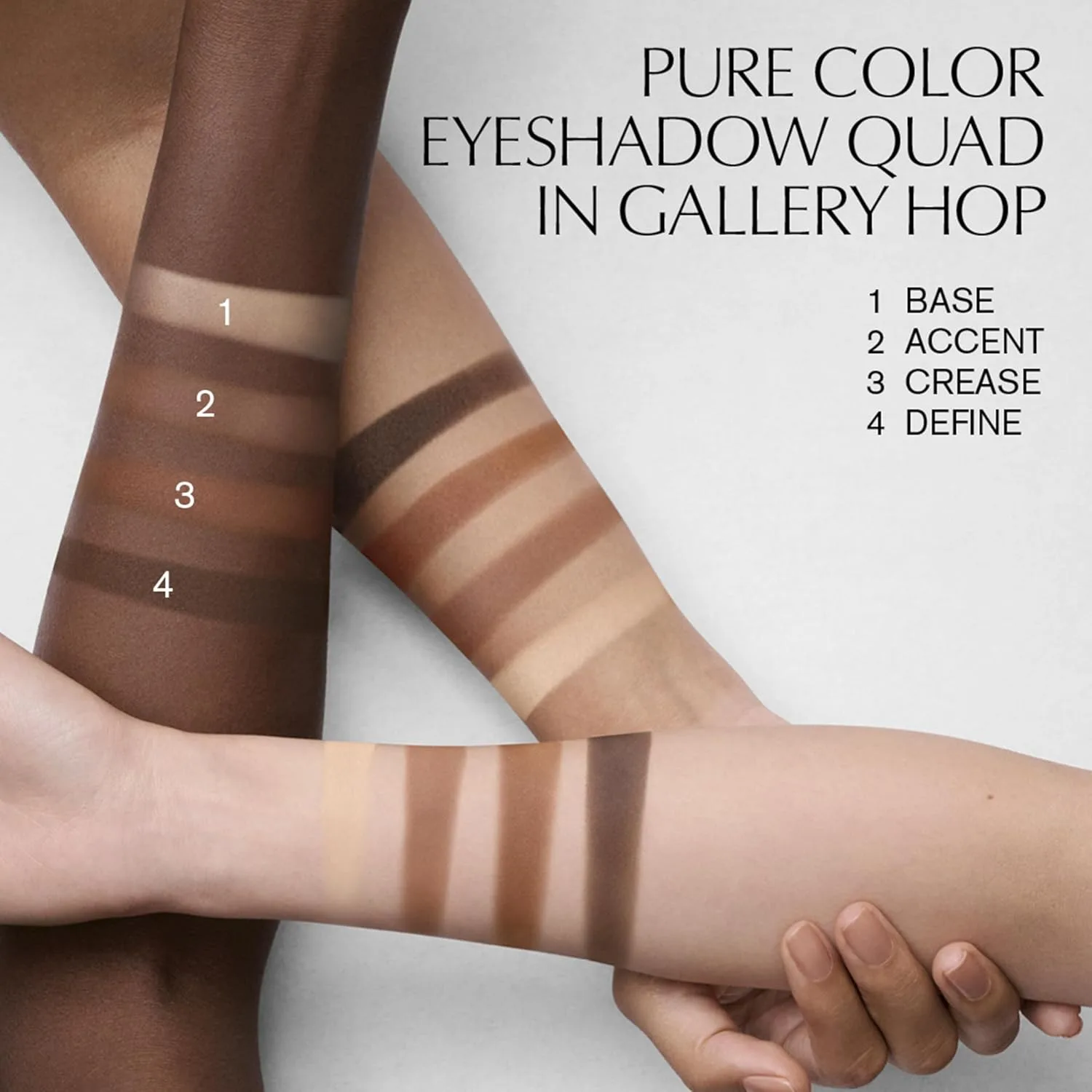 Палетка теней для век Estée Lauder The Essential Eyeshadow Quad Long-Lasting Palette | Shape, Sculpt, Magnify, 0.14 унции, Prenup - Cool + Neutral: light grey (satin), rich grey (matte), soft taupe (satin), and intense black (matte) — фото 3