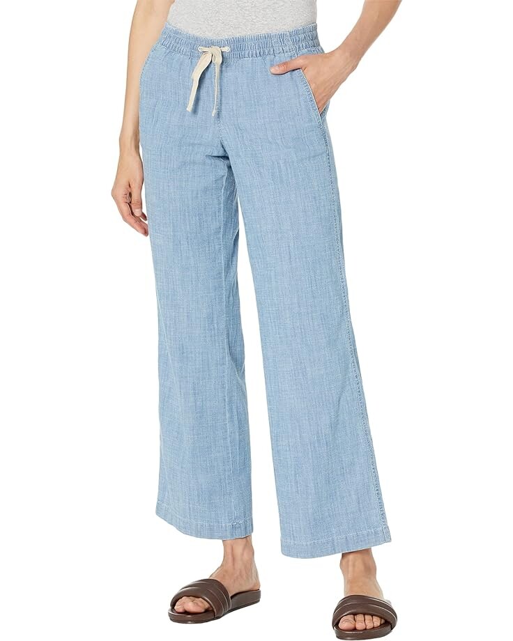 

Брюки L.L.Bean Lakewashed Pull-On Chambray Wide Leg, цвет Chambray