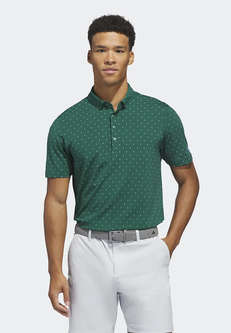 Поло Ultimate365+ Micro Print, мужское, Adidas, зеленый