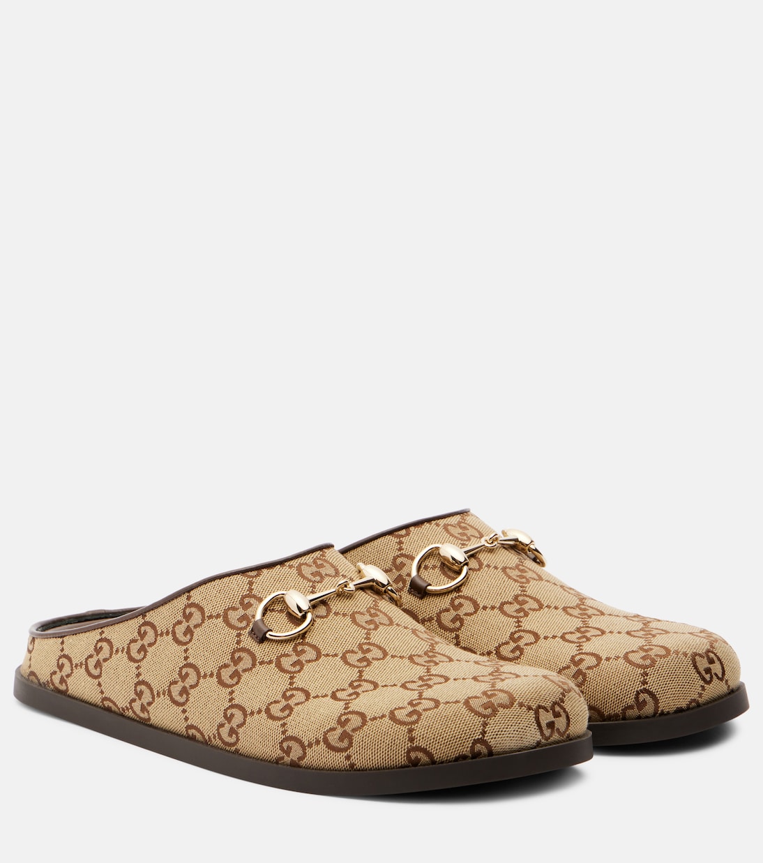 GG кожаные мюли Gucci, Camel Ebony/New Acer