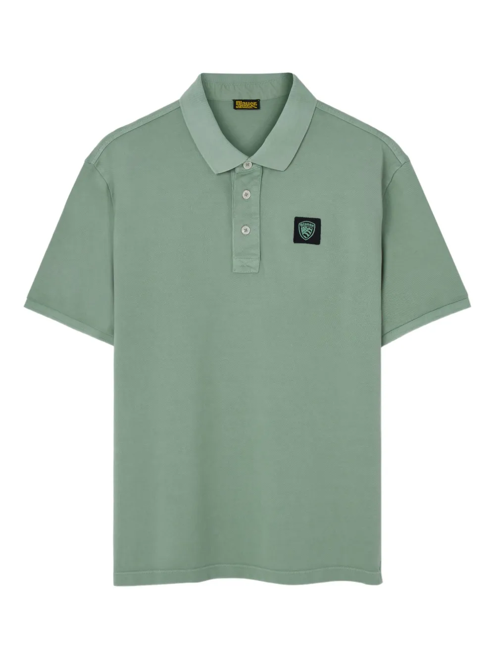 

Хлопковая рубашка-поло с логотипом Blauer, зеленый