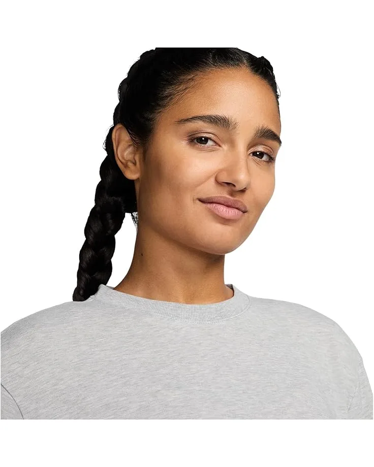 Топ Nike One Relaxed Dri-FIT Short-Sleeve Top, Smoke Grey/Heather — фото 3