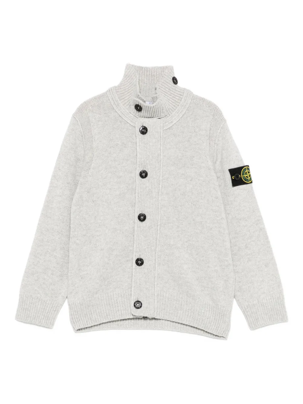 

Кардиган с высоким воротом и пуговицами Stone Island Junior, серый