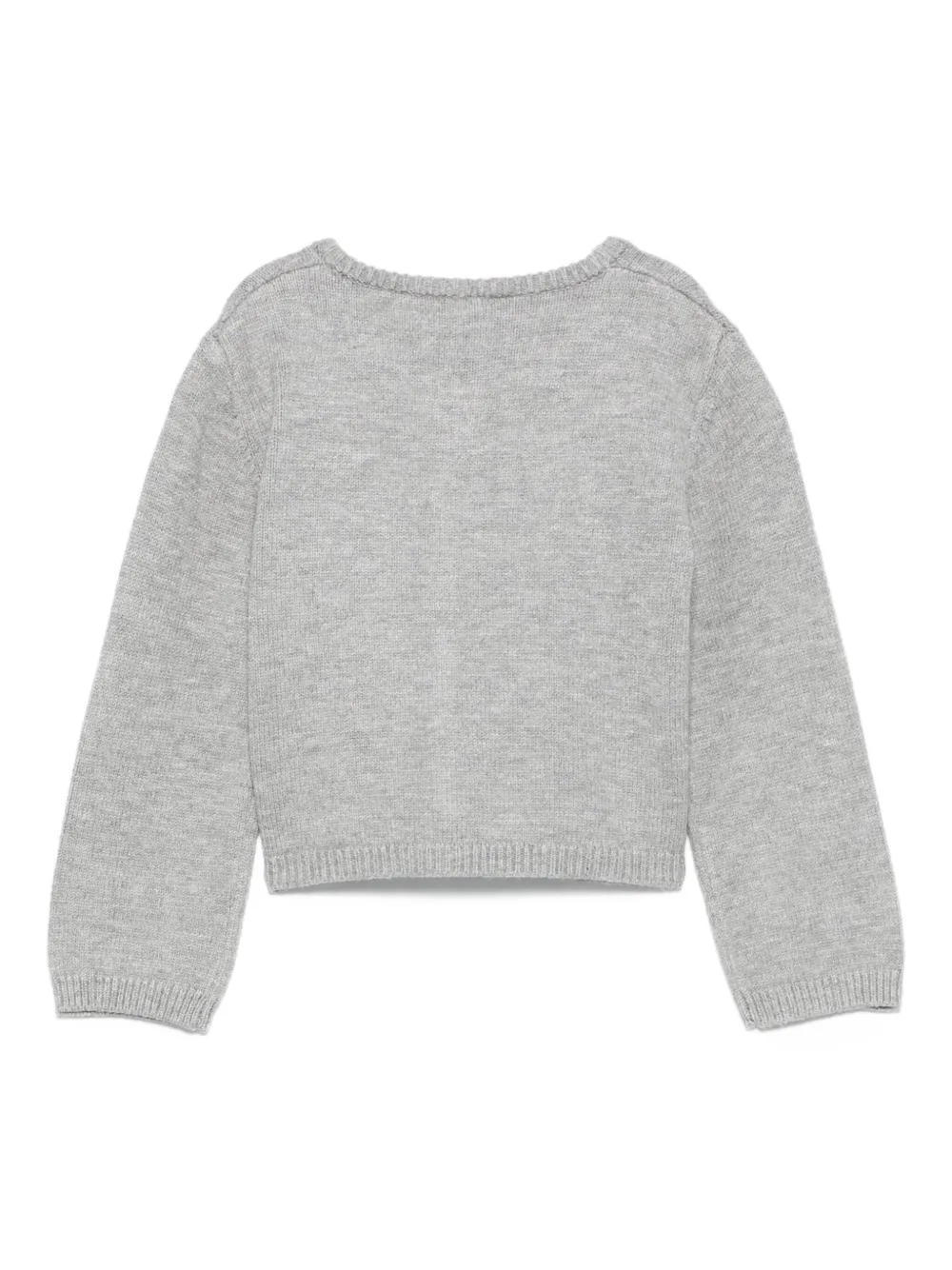 Вязаный кардиган с кошачьей мордочкой Liu Jo Kids, серый — фото 2