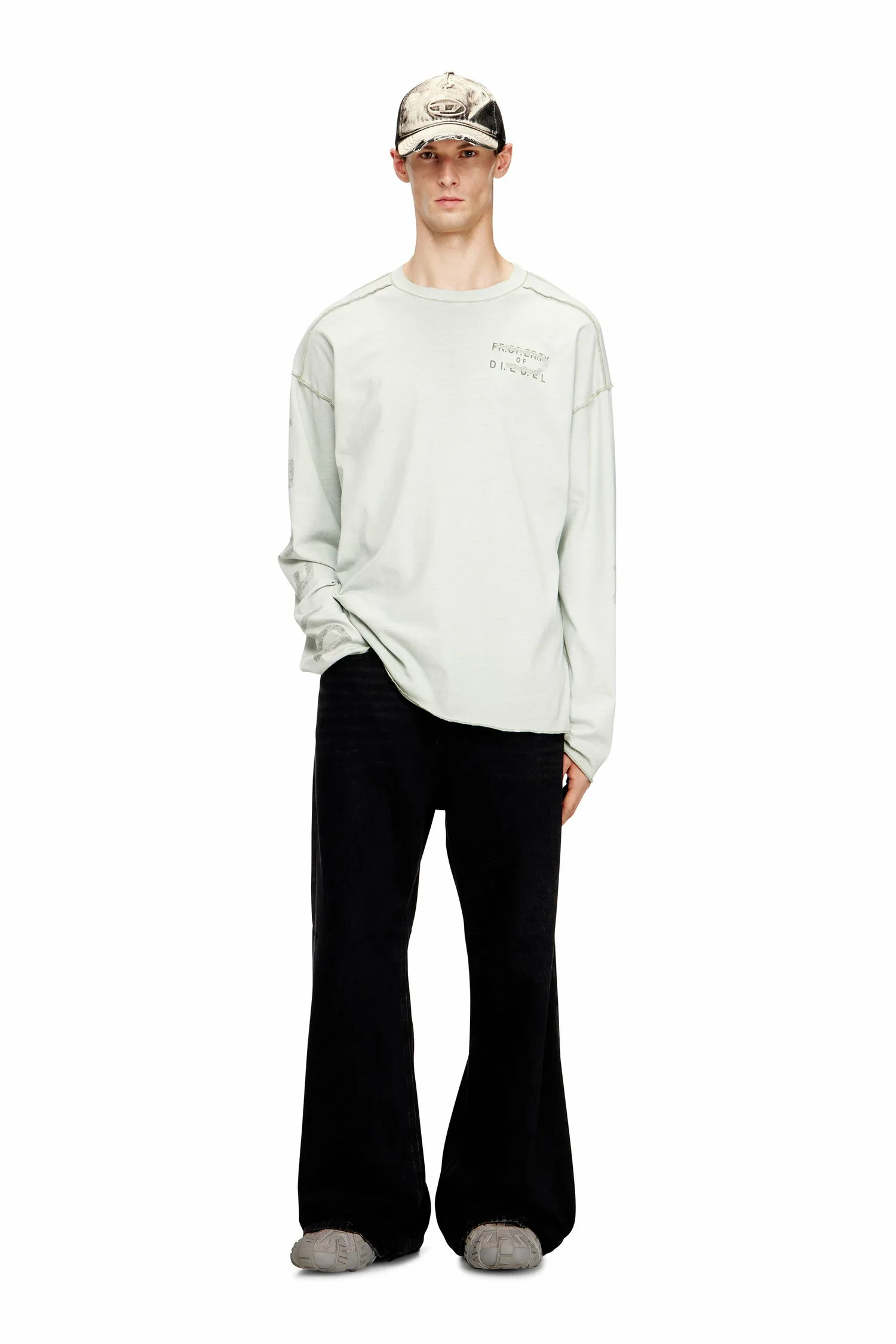 Мужская футболка с длинным рукавом T-LOOK-LS Diesel, Gray and other shades — фото 3