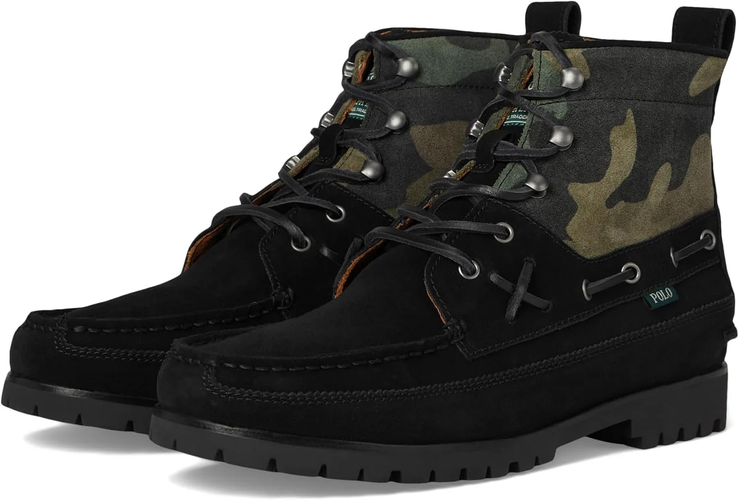 Мужские ботинки POLO RALPH LAUREN Ranger Mid из замши с камуфляжным принтом, черный