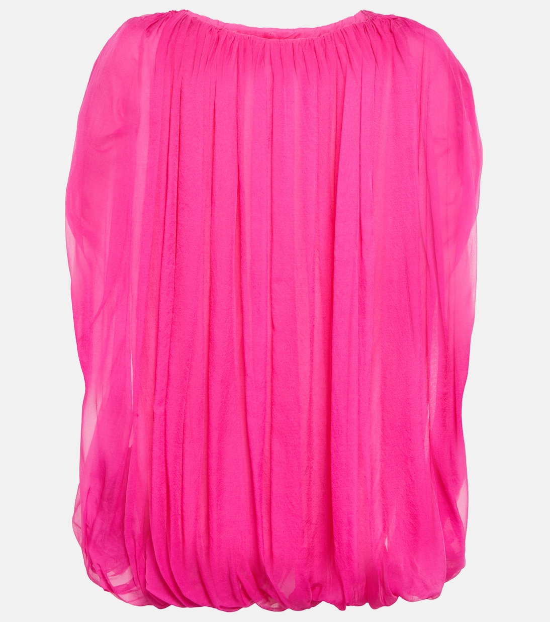

Топ из шелкового шифона со сборками Rick Owens, Hot Pink