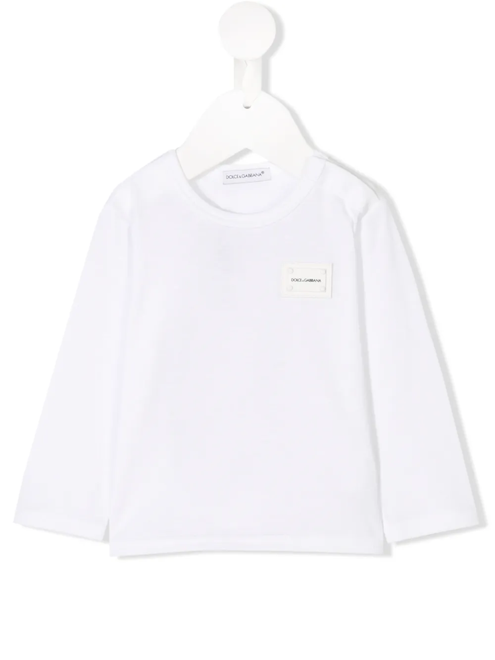 

Топ с длинными рукавами и логотипом Dolce & Gabbana Kids, белый