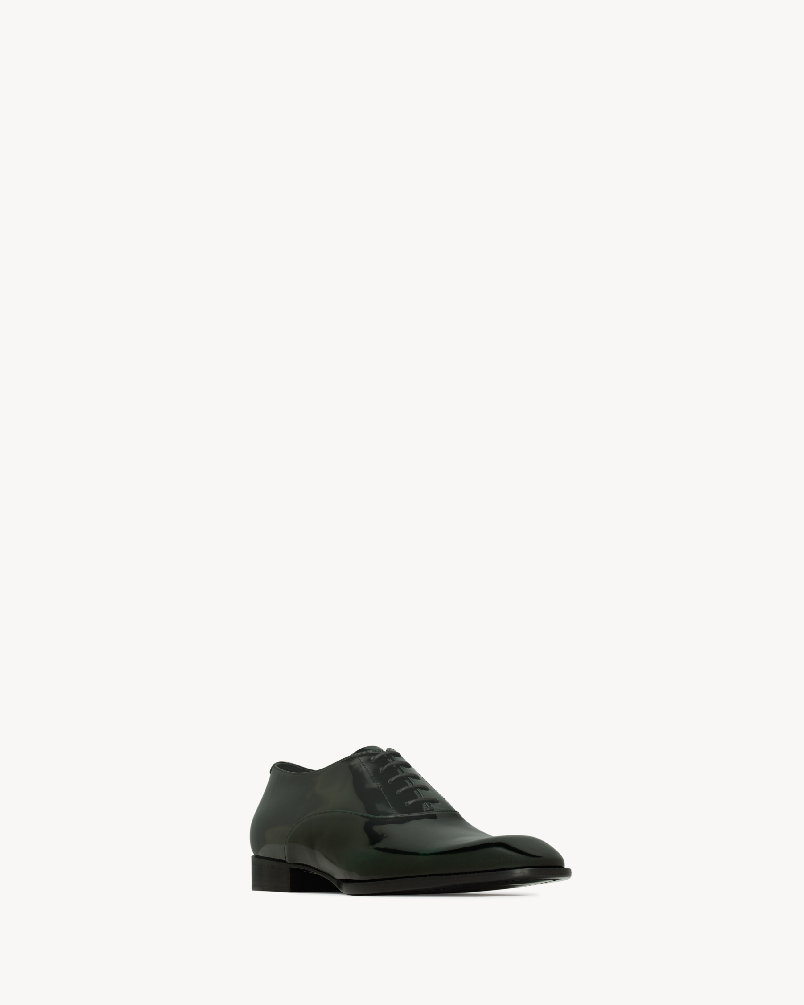 Оксфорды STANTON из лакированной кожи Saint Laurent, зеленый — фото 3