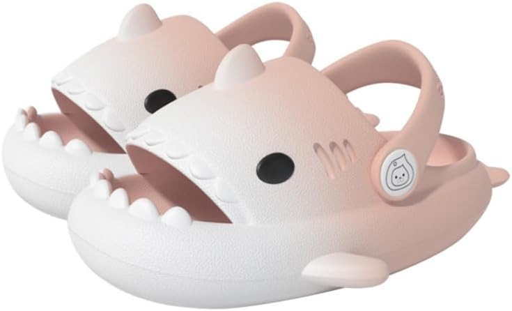 

Сланцы allgala Shark с задником, противоскользящие, с открытым носком, для мальчиков и девочек, для дома и улицы, удобные, с мягкой толстой подошвой, милым мультяшным дизайном, пляжные и для бассейна, белый/розовый