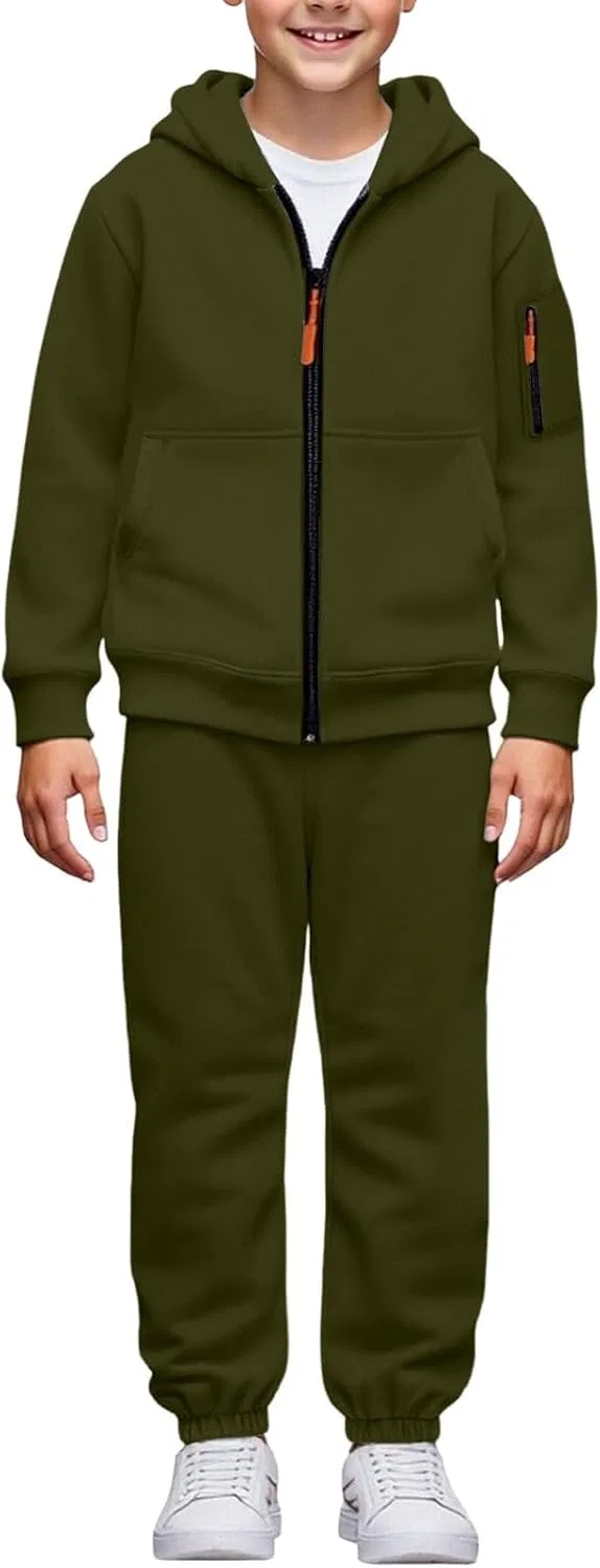 Детский спортивный костюм из флиса, Generic, 2 предмета, Green — фото 2