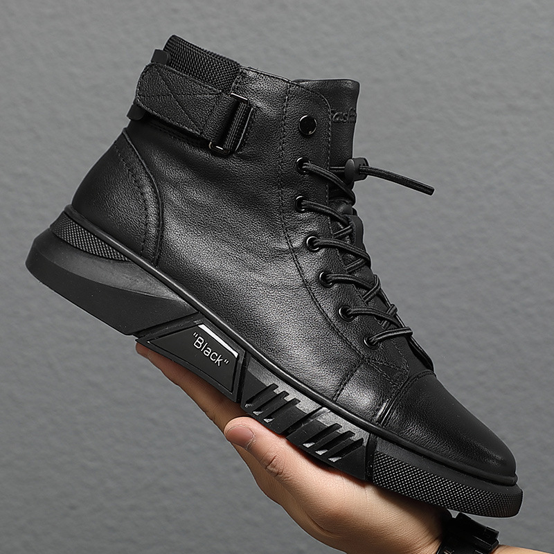SENJIALUO Чёрные мужские ботинки на щиколотку с мягкой подкладкой, цвет Black Padded — фото 3