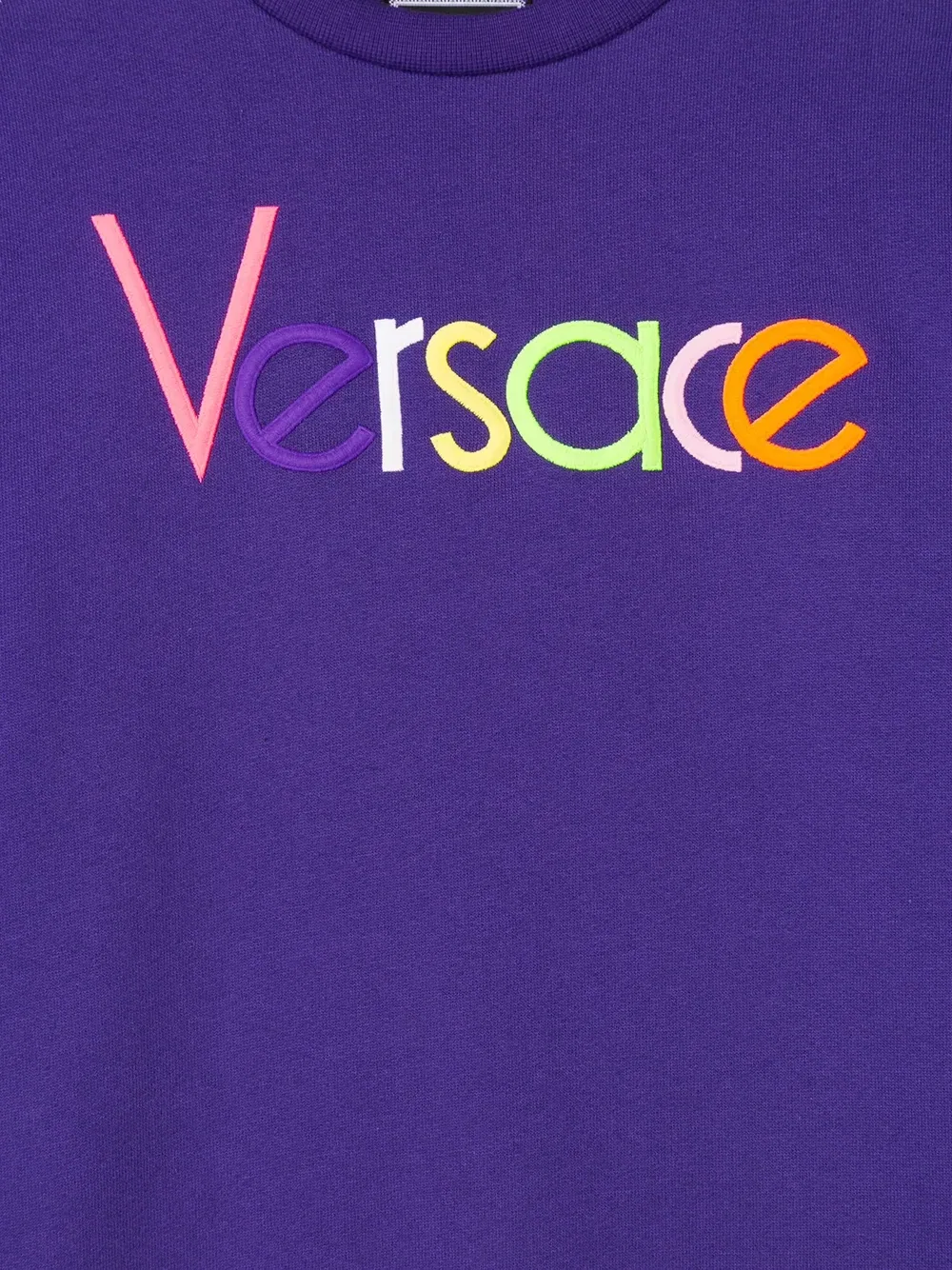 Футболка с нашивкой-логотипом Versace Kids, фиолетовый — фото 3