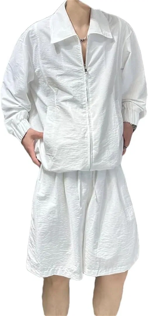 Костюм спортивный мужской дышащий, бренд Generic, белый