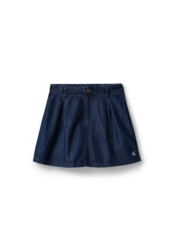 Юбка мини плиссированная Calvin Klein Jeans, черно-синий камень стирка — фото 4