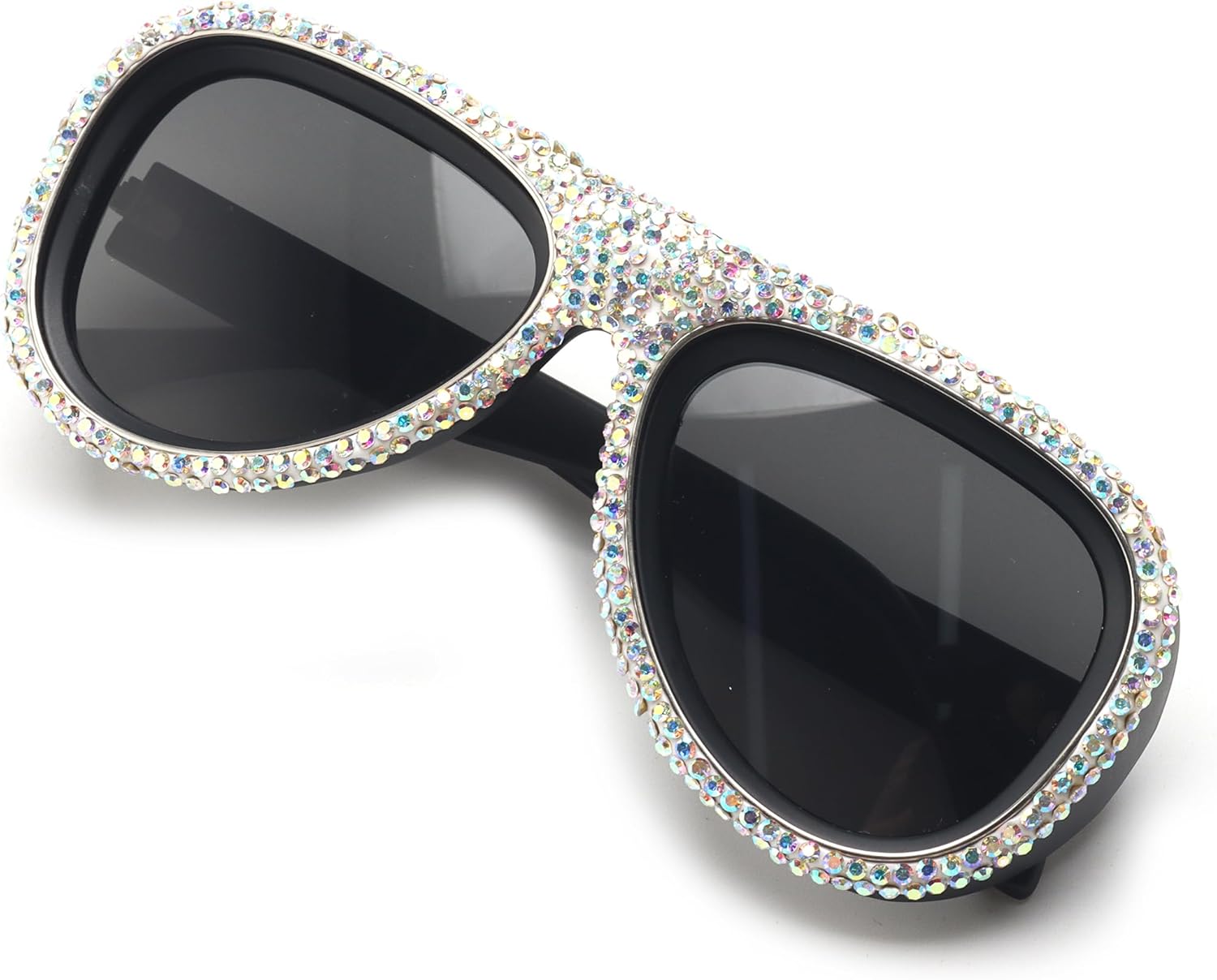 

Солнцезащитные очки Bullabulling в стиле ретро с блестками и стразами, пилотные, для женщин и мужчин, большие, винтажные, 70-х годов, плоские, с защитным экраном, Black